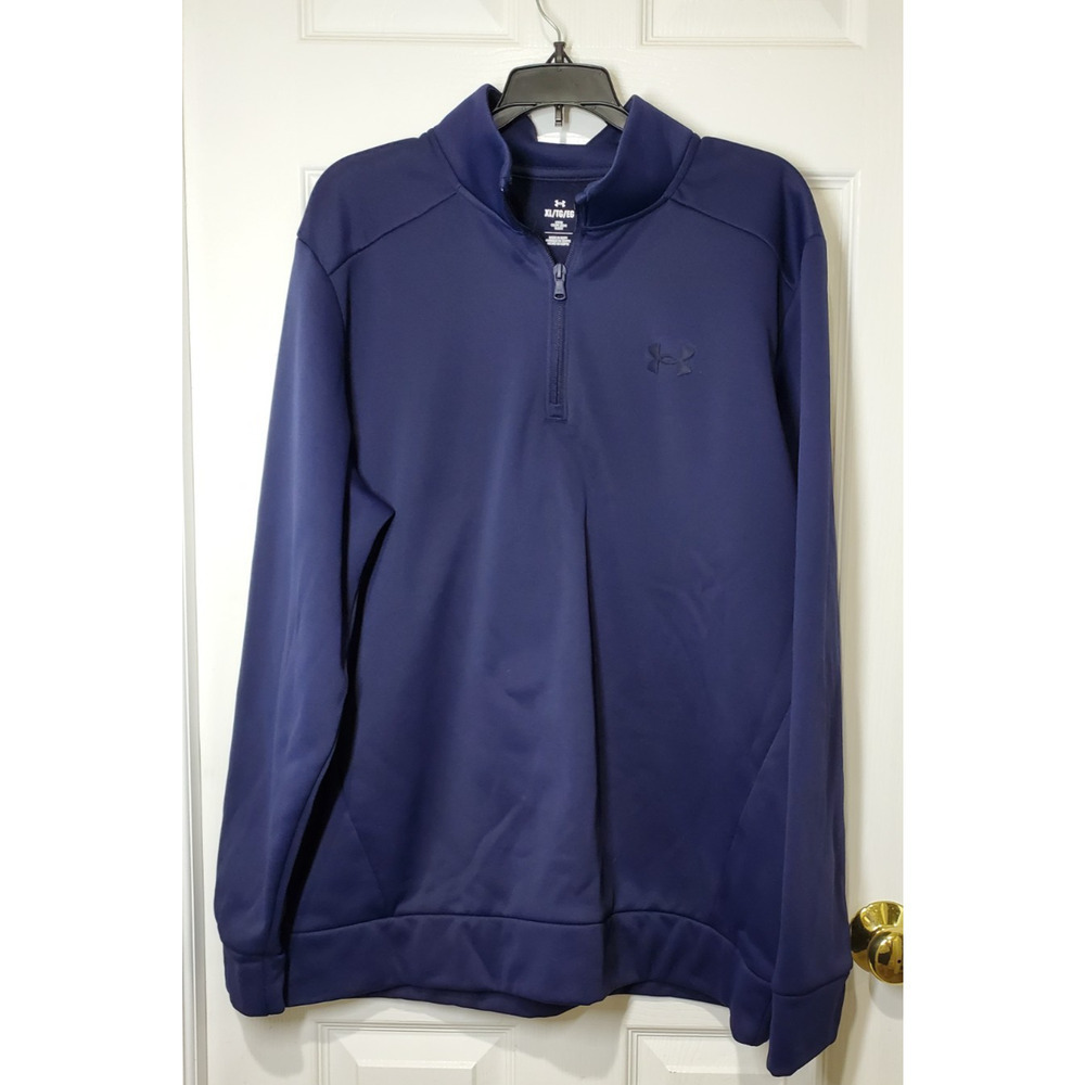 Under Armour Men’s XL Quarter Zip Pullover Navy 1373358 Loose Fit Heavyweight
